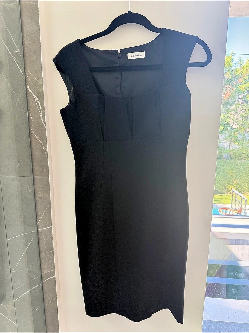 Calvin Klein Black Midi Sheath Dress Like New 4